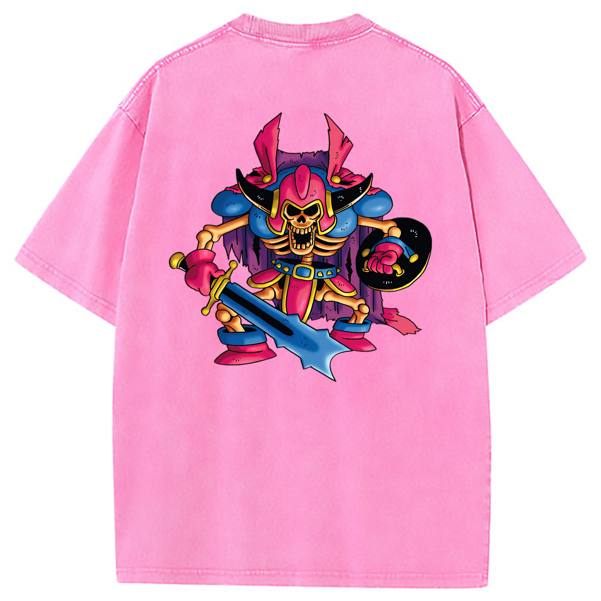 （画像用） ドラゴンクエスト Doragon Kuesuto Dragon Quest 綿100% ヴィンテージ風 半袖Tシャツ（背面プリント）